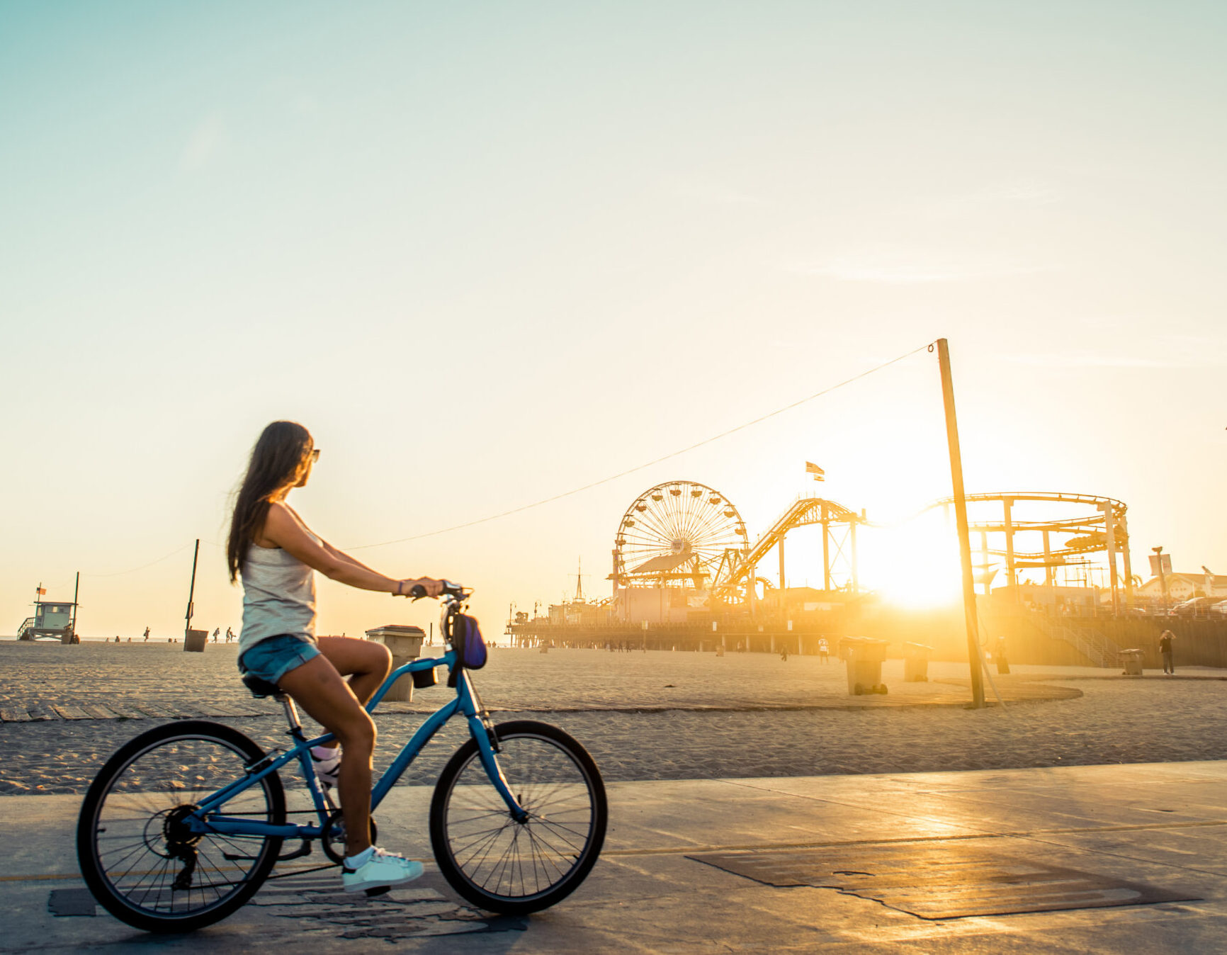 Santa Monica pier at sunset